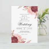 Invitation Mariage d'arche Rose Terre (Debout devant)