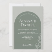 Invitation Mariage d'arche simple en vert Sage moderne (Devant)
