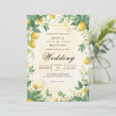 Invitation Mariage d'archivage Citrus Bloom (Debout devant)