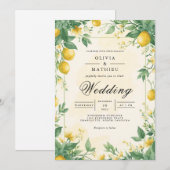 Invitation Mariage d'archivage Citrus Bloom (Devant / Derrière)