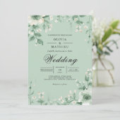 Invitation Mariage d'archivage Sage Blossom (Debout devant)