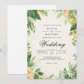 Invitation Mariage d'archives Citrus verdoyant (Devant / Derrière)