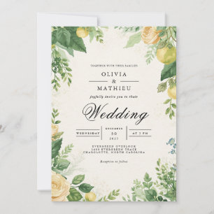 Invitation Mariage d'archives Citrus verdoyant