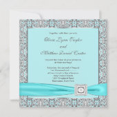 Invitation Mariage d'argent bleu turquoise (Devant)