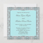Invitation Mariage d'argent bleu turquoise (Devant)