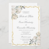 Invitation Mariage d'argent élégant modifiable (Devant / Derrière)