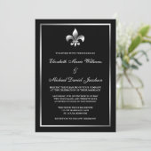 Invitation Mariage d'argent et de fleurs noires de Lis (Debout devant)