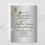 Invitation Mariage d'argent métallique (Devant)