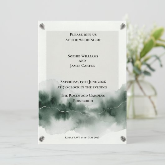 Invitation Mariage Dark Forest dans les Highlands écossais (Debout devant)