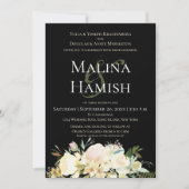 Invitation Mariage Dark & Moody Rose de crème Monogram Custom (Devant)