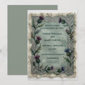 Invitation Mariage Dark Thistle (Devant / Derrière)
