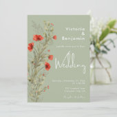 Invitation Mariage d'arrosage floral sauvage simple (Debout devant)