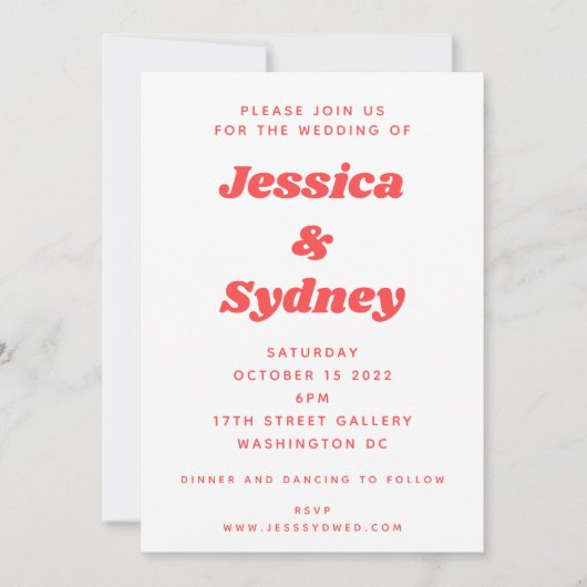 Invitation Mariage d'art Abstrait coloré amusant (Devant)