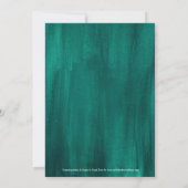 Invitation Mariage d'art abstrait Emerald (Dos)