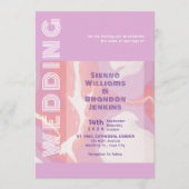 Invitation Mariage d'art Abstrait Pink Pastel (Devant)