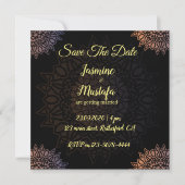 Invitation Mariage d'art arabe Abstrait (Devant)