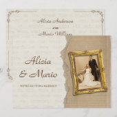Invitation mariage d'art classique vintage (Devant / Derrière)