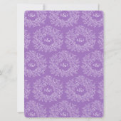 Invitation Mariage d'art en monogramme de feuille à main viol (Dos)