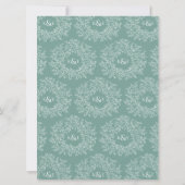 Invitation Mariage d'art en monogramme gris vert (Dos)