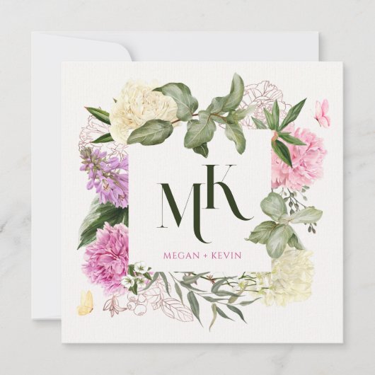 Invitation Mariage d'art floral (Devant)