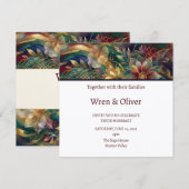 Invitation Mariage d'Art Floral Coloré (Devant / Derrière)