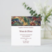 Invitation Mariage d'Art Floral Coloré (Debout devant)