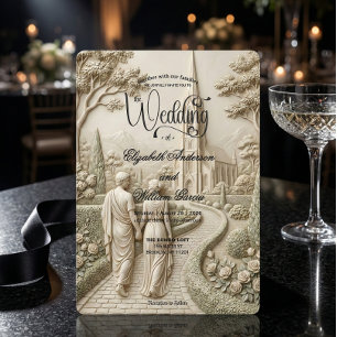 Invitation Mariage d'art grec de l'académie sombre classique