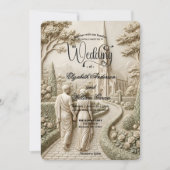 Invitation Mariage d'art grec de l'académie sombre classique (Devant)