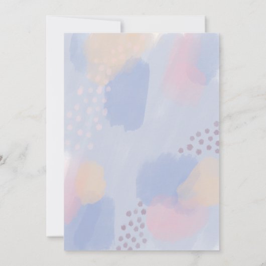 Invitation Mariage d'art moderne bleu Abstrait (Dos)