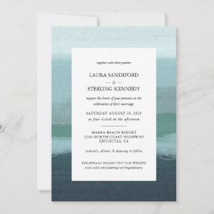 Invitation Mariage d'art moderne Blue Seascape