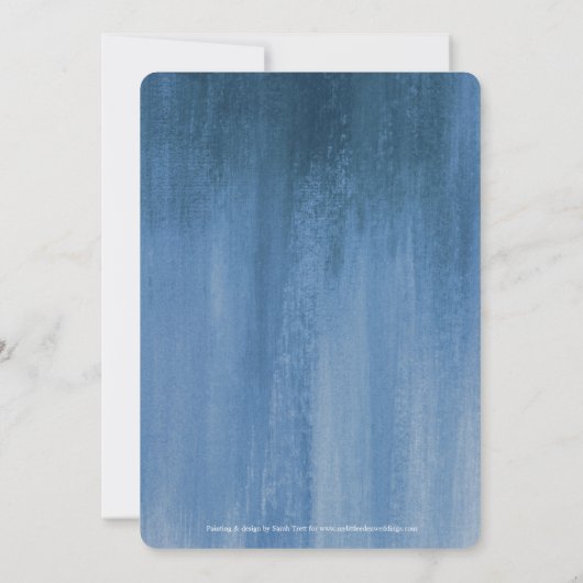 Invitation Mariage d'art moderne gris bleu (Dos)