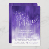 Invitation Mariage d'art moderne violet (Devant / Derrière)