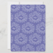 Invitation mariage d'art monogramme en feuille bleue (Dos)