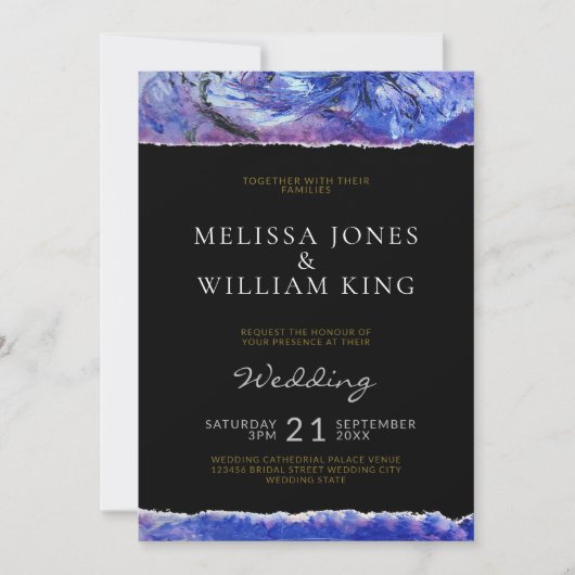 Invitation Mariage d'art noir (Devant)