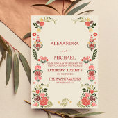 Invitation Mariage d'art populaire floral