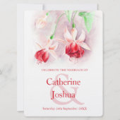 Invitation mariage d'art rose rouge de Fuchsia (Devant)