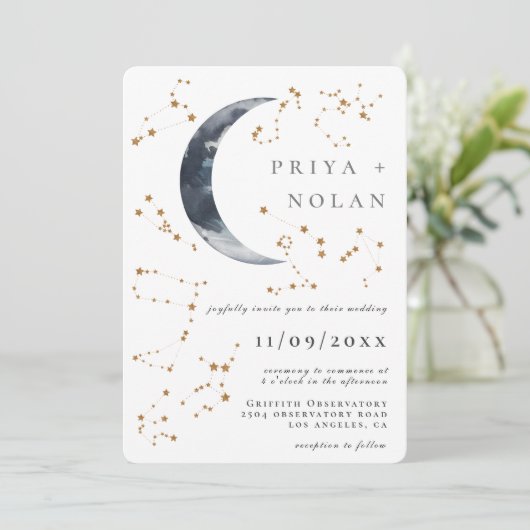Invitation Mariage d'Astrologie d'or (Debout devant)