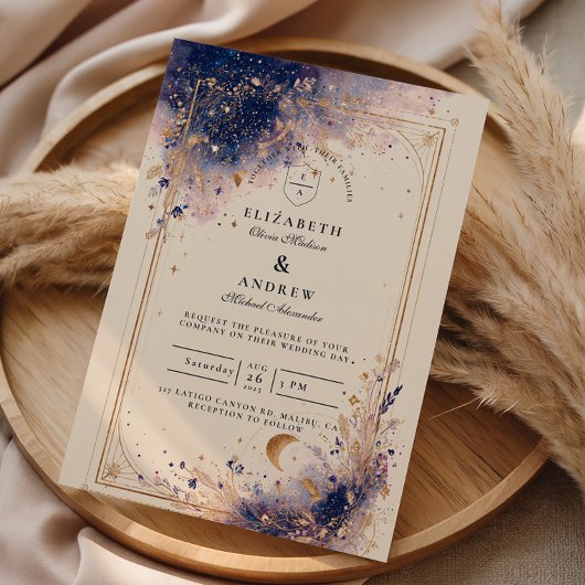 Invitation Mariage d'Astrologie Sombre