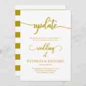 Invitation Mariage Date report mise à jour Elegant Gold (Devant / Derrière)