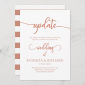 Invitation Mariage Date report mise à jour Elegant Rose Gold (Devant / Derrière)