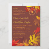 Invitation Mariage d'automne (Dos)