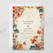 Invitation Mariage d'automne à fleurs traînantes (Devant)