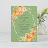 Invitation Mariage d'automne à la citrouille de mousse (Debout devant)