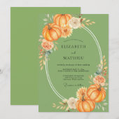 Invitation Mariage d'automne à la citrouille de mousse (Devant / Derrière)