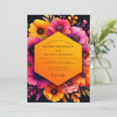Invitation Mariage d'automne à la floraison ambre (Debout devant)
