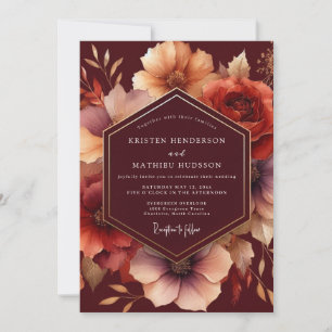 Invitation Mariage d'automne à la floraison de Bourgogne
