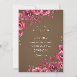 Invitation Mariage d'automne à la floraison sauvage de Bourgo