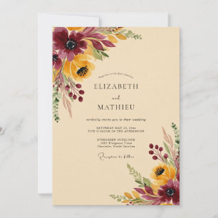 Invitation Mariage d'automne au safran de Bourgogne