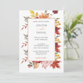 Invitation Mariage d'automne aux feuilles élégantes de l'auto (Debout devant)