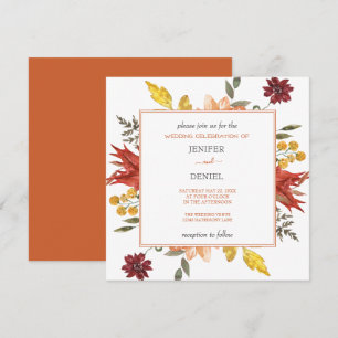 Invitation Mariage d'automne aux feuilles élégantes de l'auto